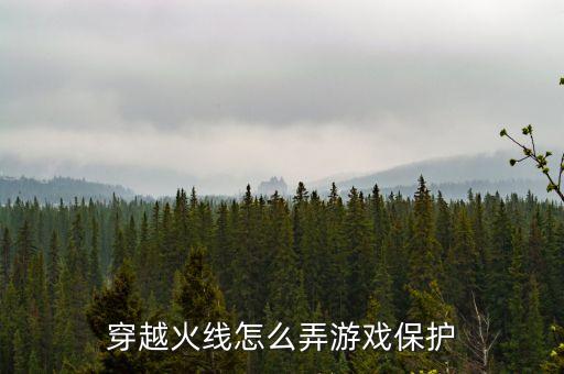 穿越火线怎么弄游戏保护